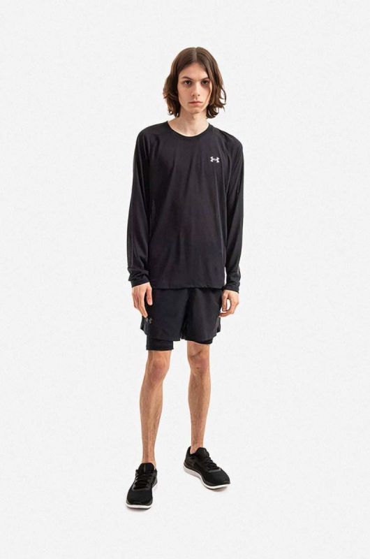 Лонгслів Under Armour Streaker Longsleeve чоловічий колір чорний однотонний 1370322-001 фото 2