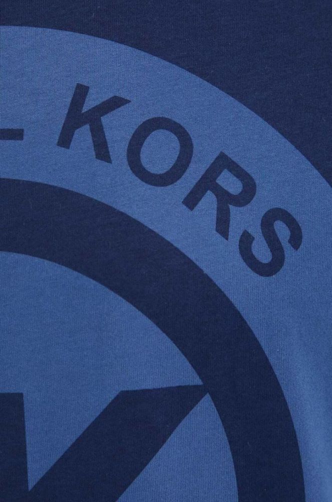 Бавовняний лонгслів лаунж Michael Kors з принтом колір блакитний фото 5