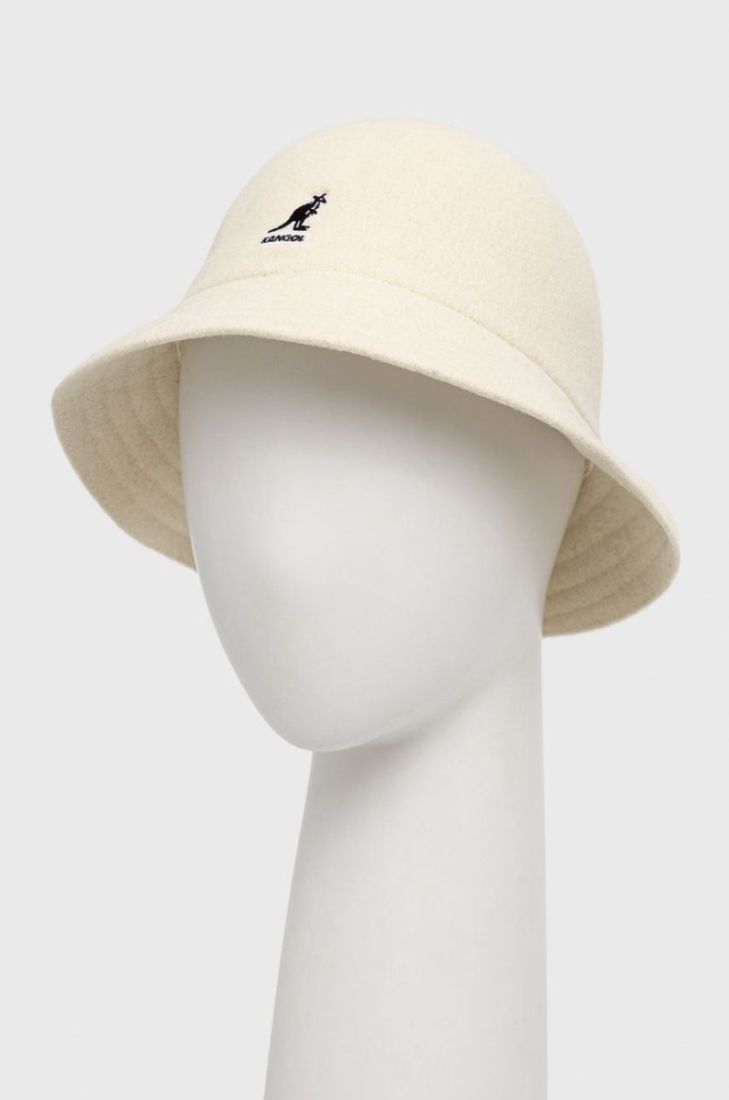 Вовняний капелюх Kangol колір бежевий вовна K3451.WH103-WH103
