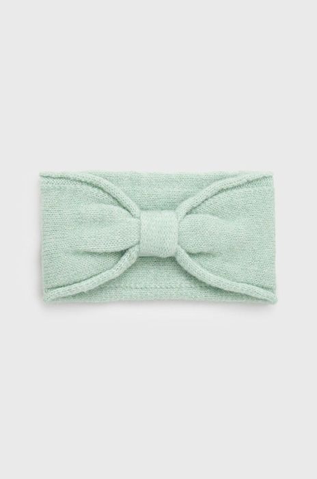 Пов'язка з домішкою вовни Pieces колір зелений (2646232)