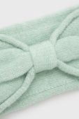 Пов'язка з домішкою вовни Pieces колір зелений (2646232)