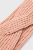 Пов'язка з домішкою вовни Pieces колір рожевий