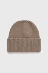 Кашемірова шапка Emporio Armani колір бежевий вовна Кашемірова шапка Emporio Armani колір бежевий вовна