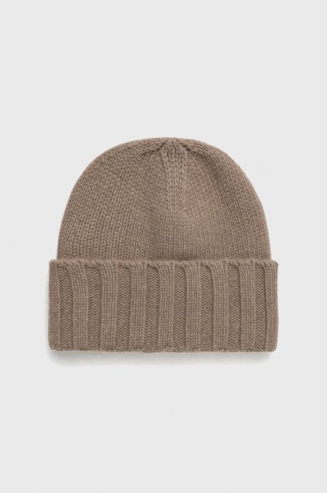 Кашемірова шапка Emporio Armani колір бежевий вовна