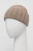 Кашемірова шапка Emporio Armani колір бежевий вовна