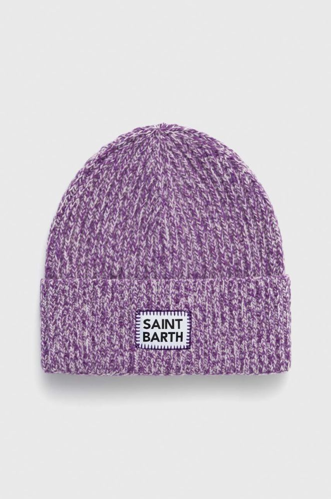 Вовняна шапка MC2 Saint Barth колір фіолетовий з товстого трикотажу вовна
