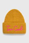 Шапка з домішкою вовни MC2 Saint Barth колір жовтий з товстого трикотажу Шапка з домішкою вовни MC2 Saint Barth колір жовтий з товстого трикотажу