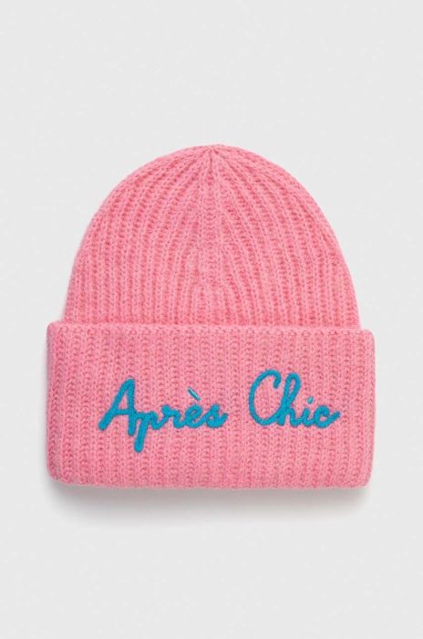 Шапка з домішкою вовни MC2 Saint Barth колір рожевий з товстого трикотажу (2847107)