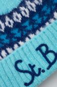 Шапка з домішкою вовни MC2 Saint Barth колір бірюзовий з тонкого трикотажу