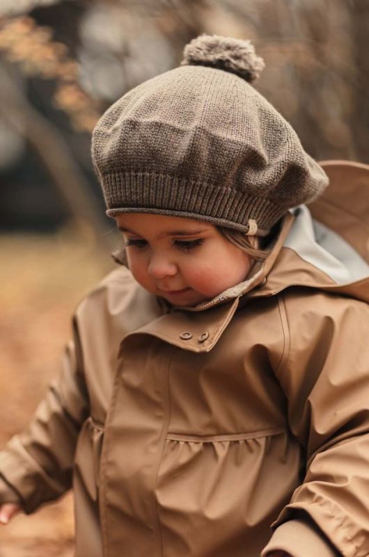 Дитячий берет That's mine колір коричневий з бавовни