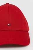 Кепка Tommy Hilfiger колір червоний гладка