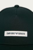Бавовняна бейсболка Emporio Armani колір синій з аплікацією
