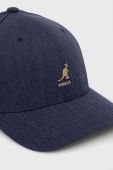 Кепка з домішкою вовни Kangol колір синій з аплікацією