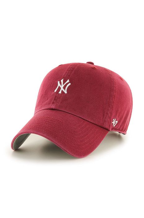 Кепка 47brand New York Yankees колір червоний з аплікацією