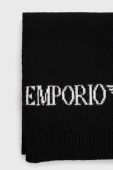 Шапка та шарф з домішкою вовни Emporio Armani колір чорний (2592253)