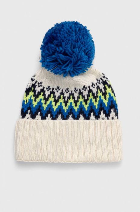 Вовняна шапка MC2 Saint Barth з тонкого трикотажу вовна колір барвистий