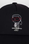 Кепка Karl Lagerfeld колір чорний з принтом (2922950)