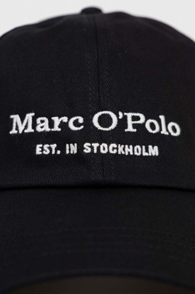 Бавовняна бейсболка Marc O'Polo колір чорний однотонна фото 2