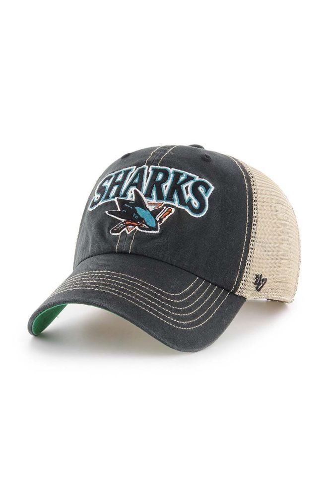 Кепка 47brand NHL San Jose Sharks колір чорний з аплікацією