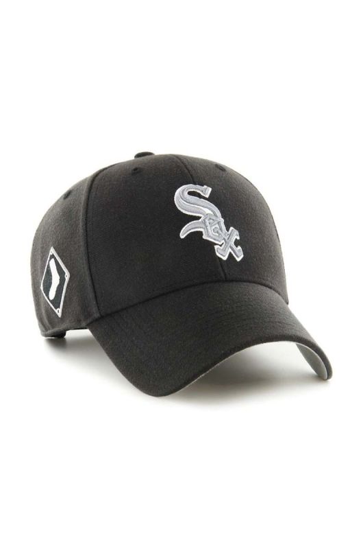 Кепка з домішкою вовни 47brand MLB Chicago White Sox колір чорний з аплікацією фото 2