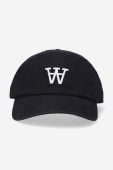 Бавовняна бейсболка Wood Wood Eli AA колір чорний з аплікацією 10250811.7083-OFFWHITE