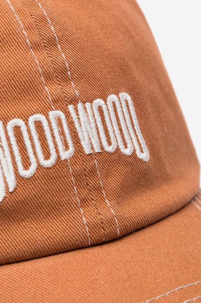 Бавовняна бейсболка Wood Wood колір коричневий з аплікацією 12240807.7083-ANTHRACITE фото 5