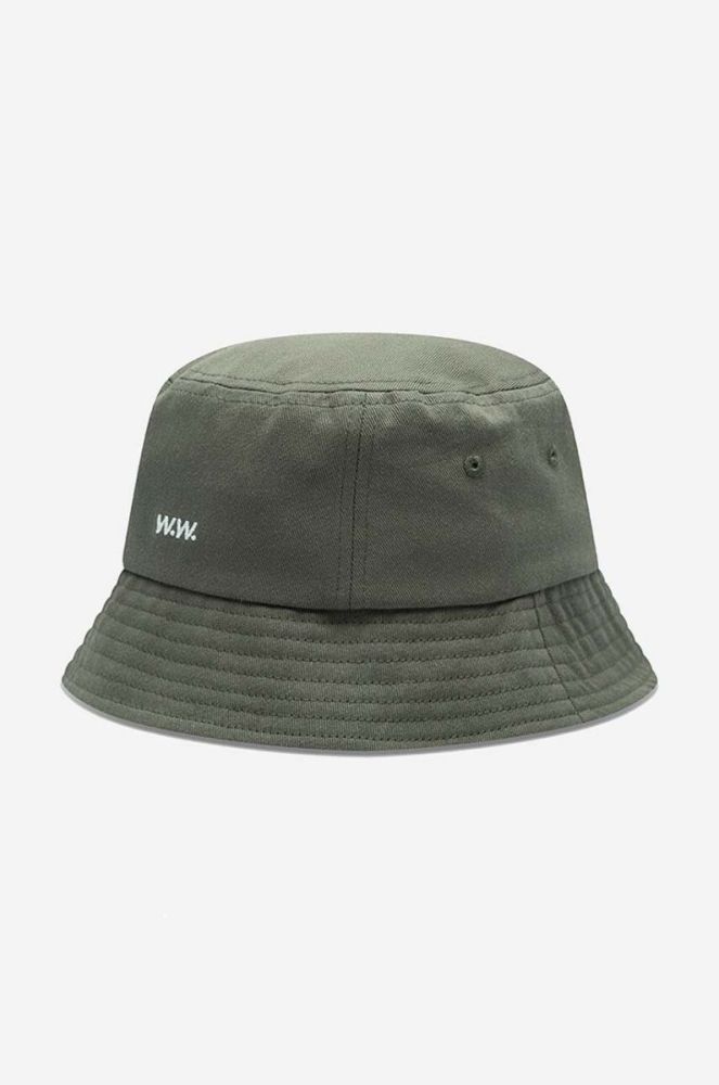Бавовняний капелюх Wood Wood Ossian Bucket Hat 12240817-7083 BLACK колір зелений з бавовни 12240817.7083-DUSTYGREEN фото 6