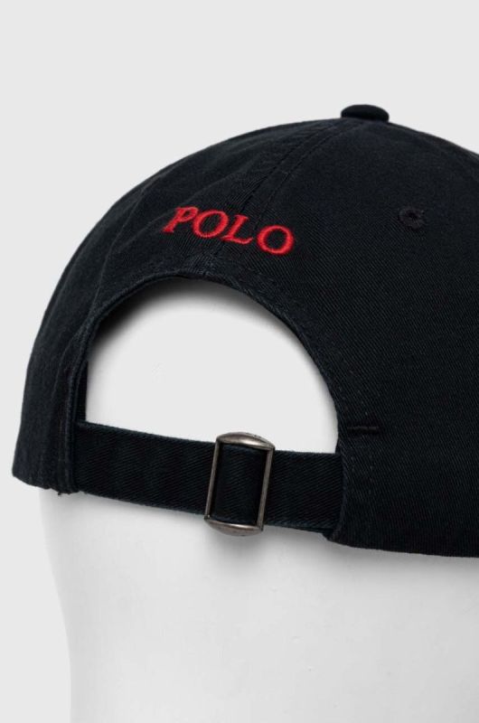 Бавовняна бейсболка Polo Ralph Lauren колір чорний з аплікацією (3596826) фото 2