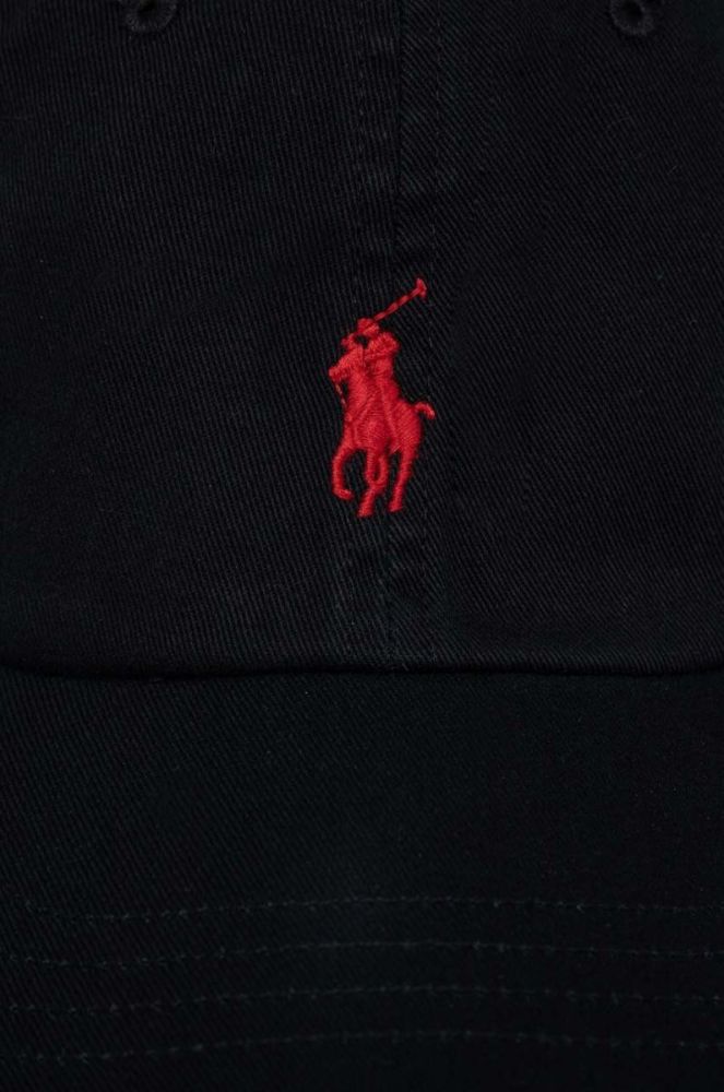Бавовняна бейсболка Polo Ralph Lauren колір чорний з аплікацією (3596826) фото 3