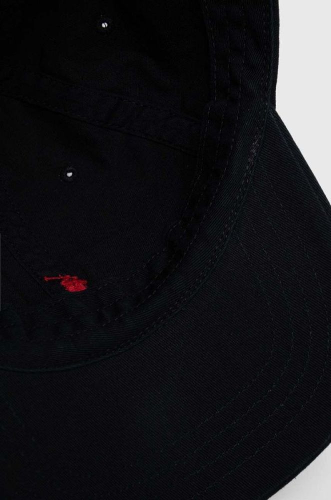 Бавовняна бейсболка Polo Ralph Lauren колір чорний з аплікацією (3596826) фото 4
