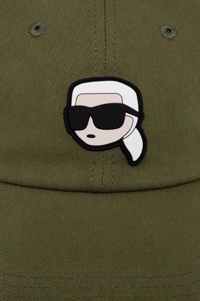 Кепка Karl Lagerfeld колір зелений з аплікацією (3613277) фото 2