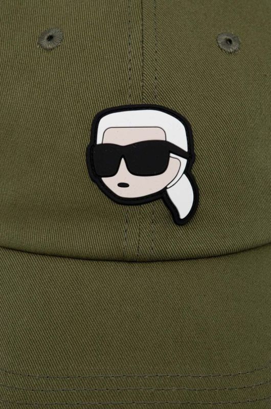 Кепка Karl Lagerfeld колір зелений з аплікацією (3613277) фото 2