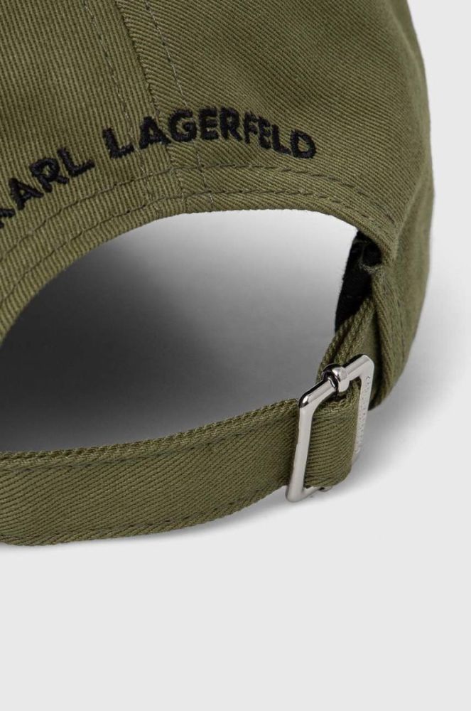 Кепка Karl Lagerfeld колір зелений з аплікацією (3613277) фото 3