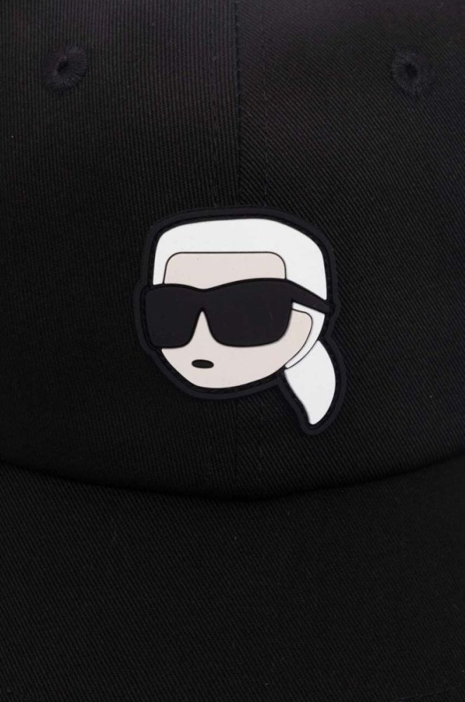 Кепка Karl Lagerfeld колір чорний з аплікацією (3613276) фото 2