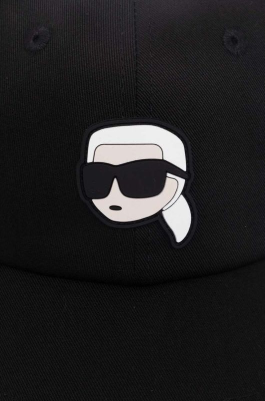 Кепка Karl Lagerfeld колір чорний з аплікацією (3613276) фото 2