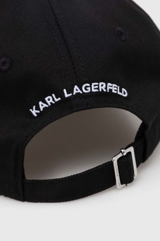 Кепка Karl Lagerfeld колір чорний з аплікацією (3613276) фото 3