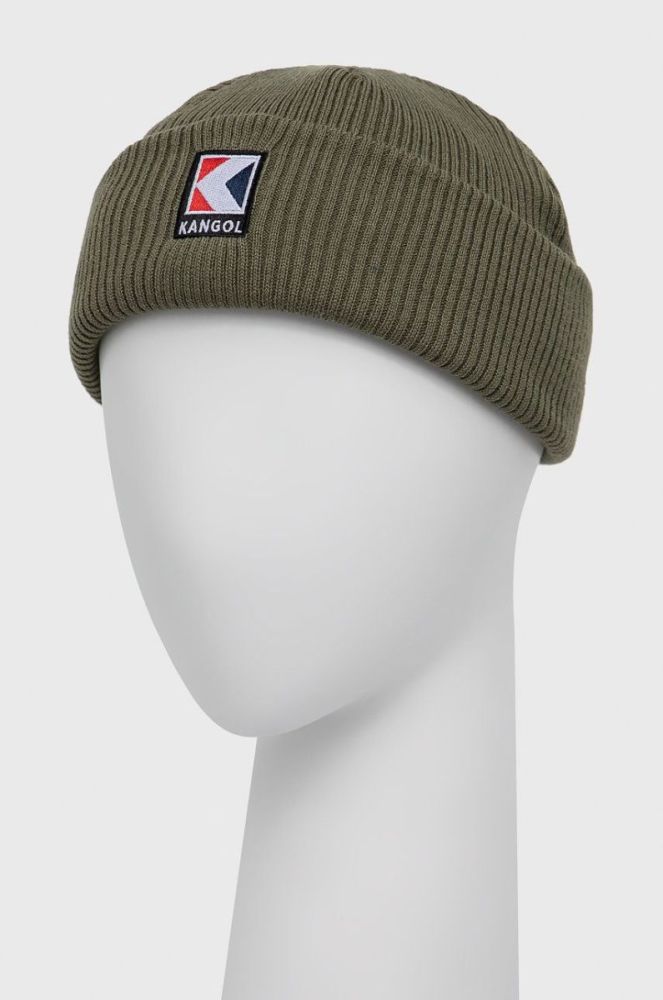 Шапка Kangol колір зелений з тонкого трикотажу фото 2