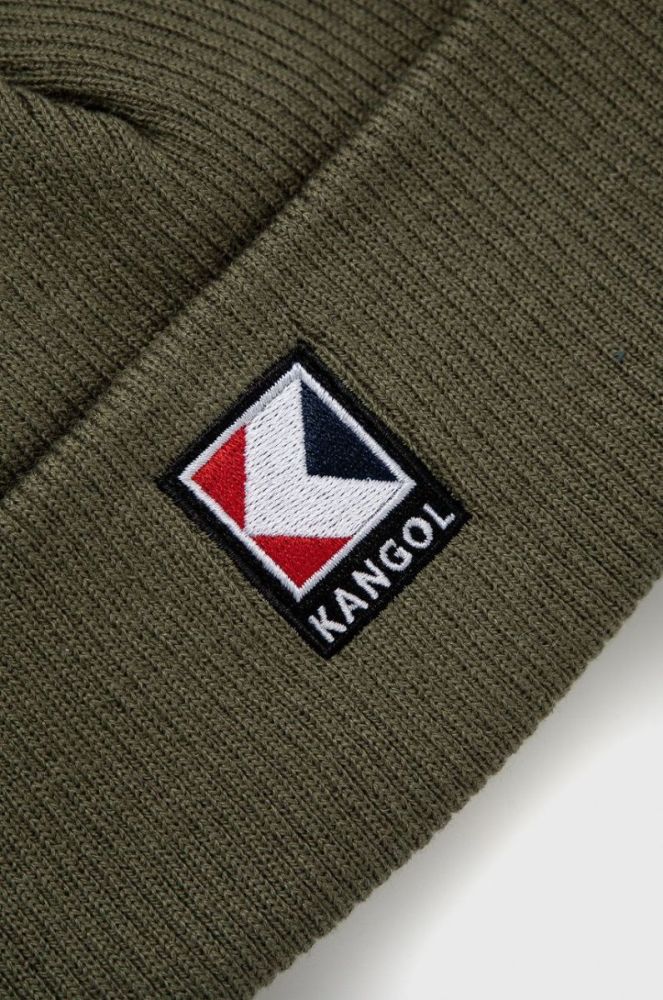 Шапка Kangol колір зелений з тонкого трикотажу фото 3