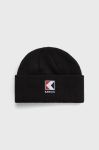 Шапка Kangol колір чорний з тонкого трикотажу Шапка Kangol колір чорний з тонкого трикотажу