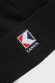 Шапка Kangol колір чорний з тонкого трикотажу