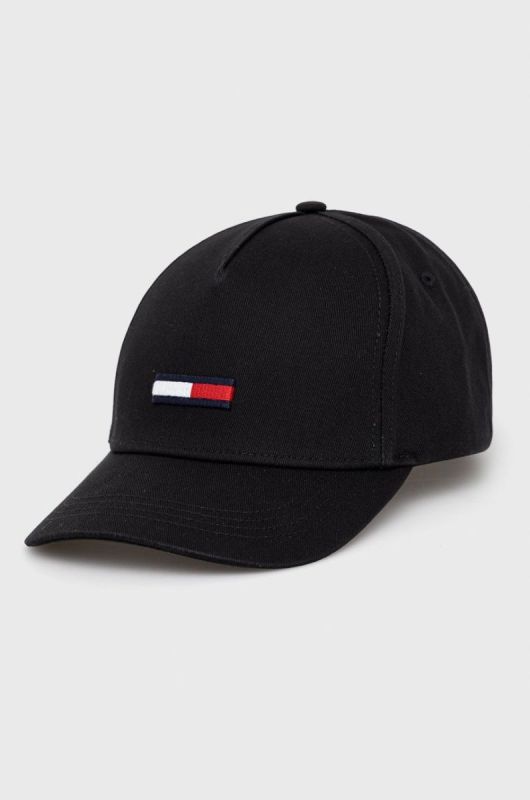 Кепка Tommy Jeans колір чорний гладка