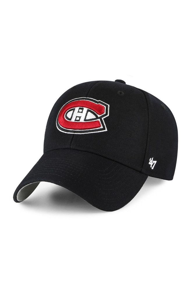 Кепка 47brand Montreal Canadiens колір чорний з аплікацією
