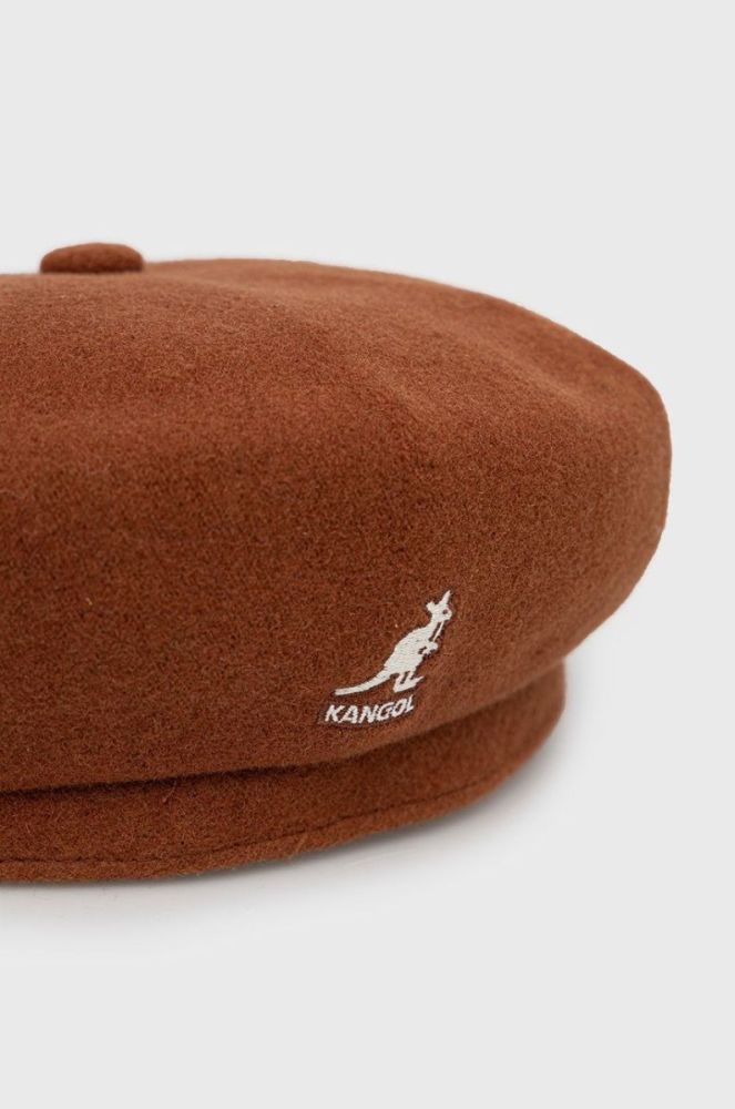 Вовняний кашкет Kangol колір коричневий вовна фото 3