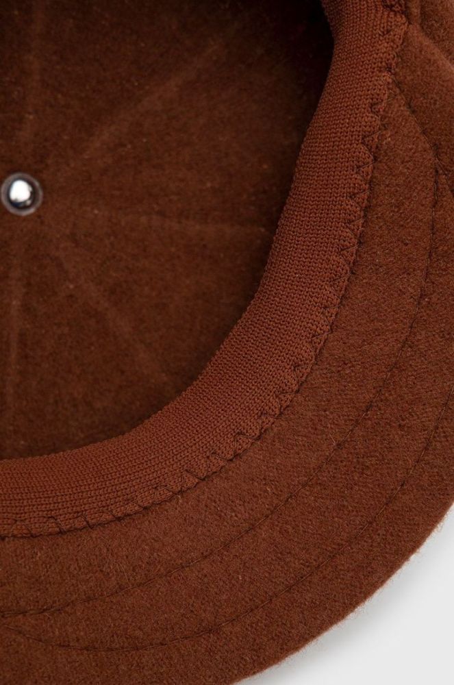 Вовняний кашкет Kangol колір коричневий вовна фото 4