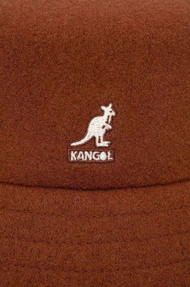 Вовняний капелюх Kangol колір коричневий вовна фото 2