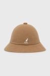 Вовняний капелюх Kangol колір бежевий вовна Вовняний капелюх Kangol колір бежевий вовна