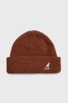 Шапка Kangol колір коричневий з тонкого трикотажу Шапка Kangol колір коричневий з тонкого трикотажу