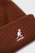 Шапка Kangol колір коричневий з тонкого трикотажу