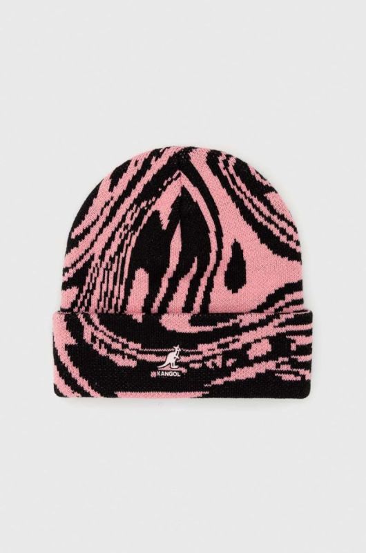 Шапка Kangol колір рожевий з товстого трикотажу (2791874)