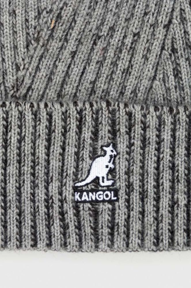 Шапка з домішкою вовни Kangol колір сірий фото 3